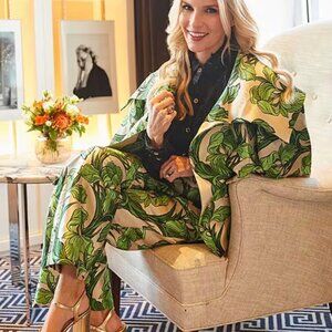 BURU PRINTED BROCADE PANTS (XS)